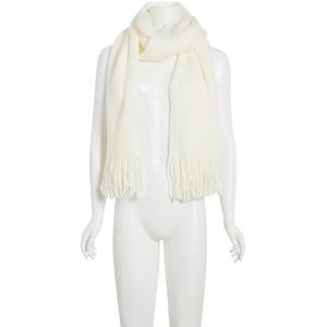 Steve Madden Ivory Off White Fleece Blanket Scarf Super-Soft Knit Muffler‎ NWT